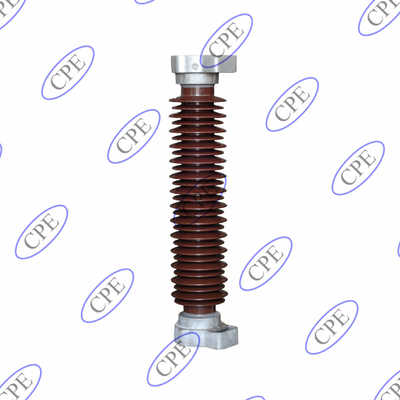 Aislador del pararrayos de la porcelana de 42KV Brown para la línea de transmisión