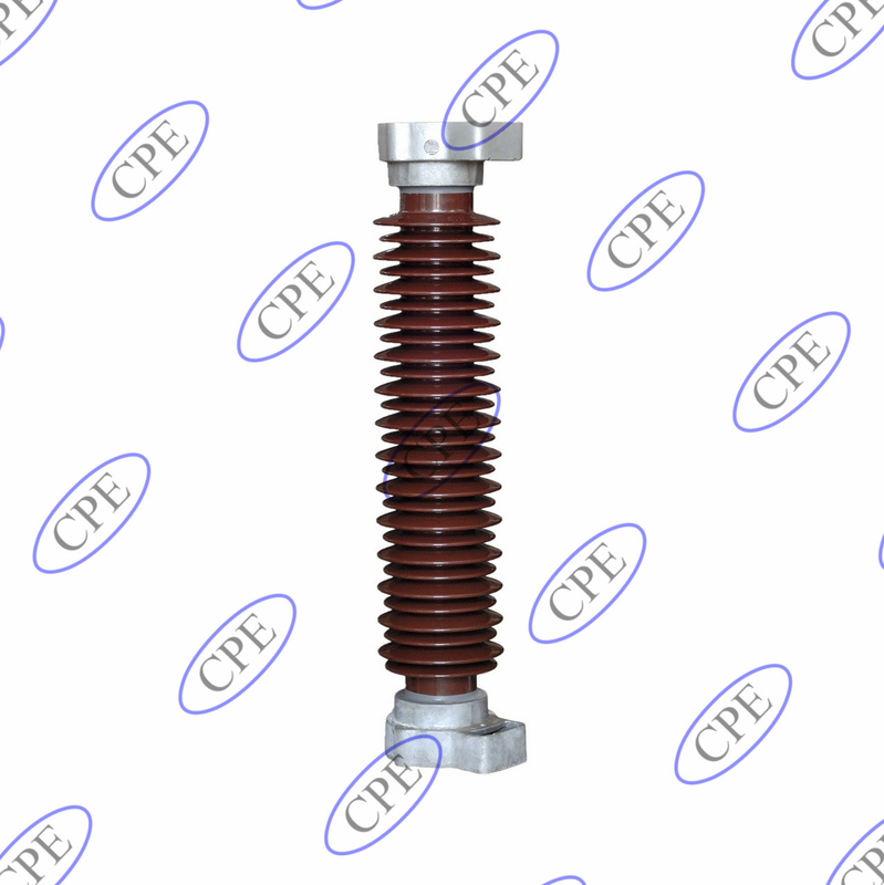 Aislador del pararrayos de la porcelana de 42KV Brown para la línea de transmisión