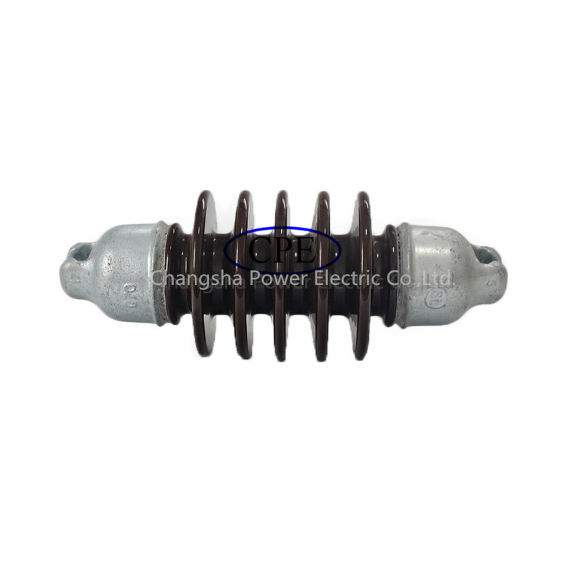Línea de alto voltaje Rod Porcelain Suspension Insulator Brown largo