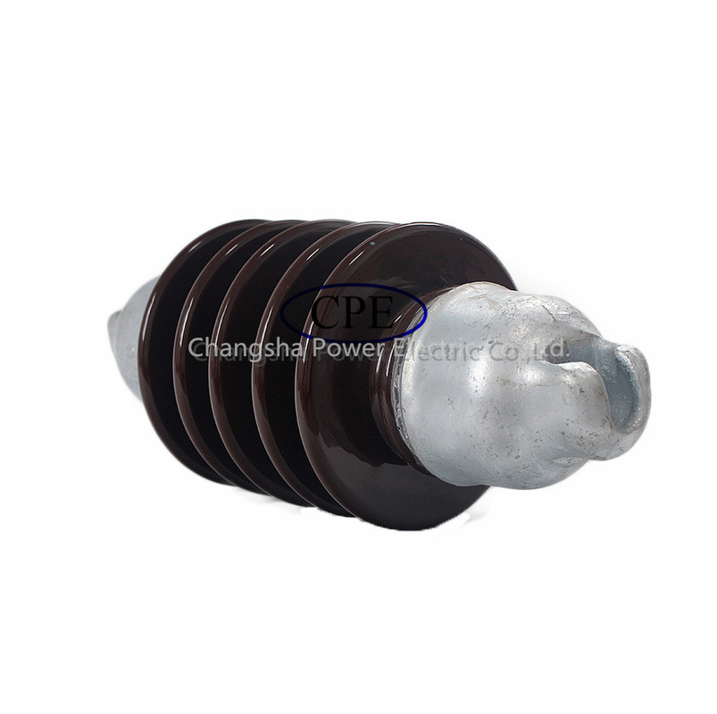 Línea de alto voltaje Rod Porcelain Suspension Insulator Brown largo