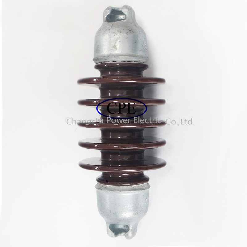 Línea de alto voltaje Rod Porcelain Suspension Insulator Brown largo
